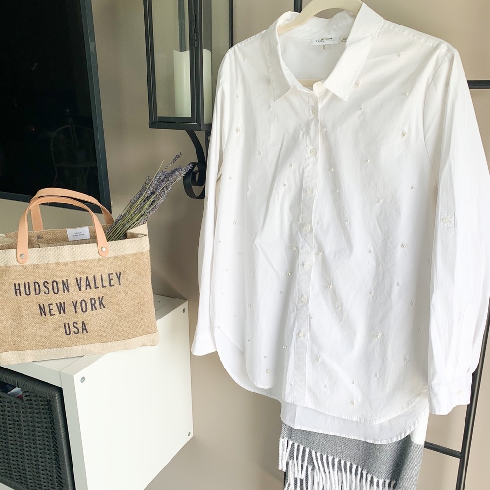 Calvin Klein Women’s Pearl Button Down Blouse